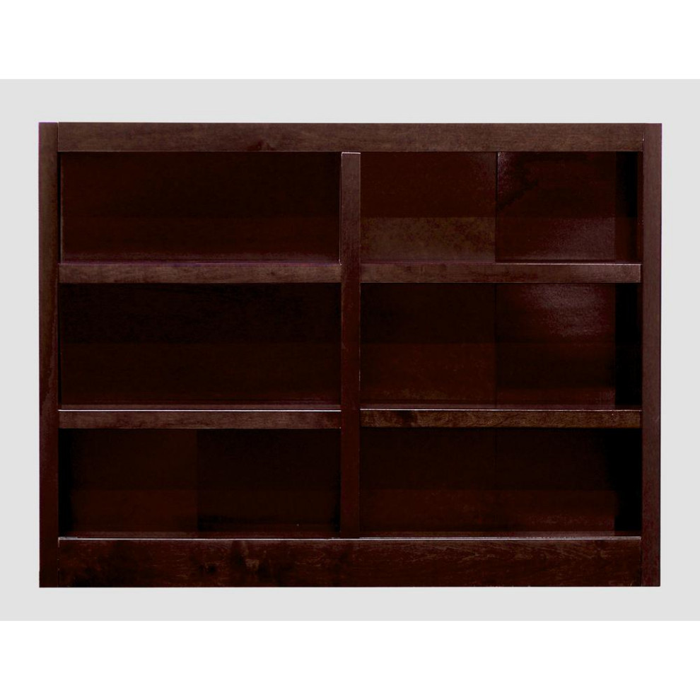 Concepts in Wood Double Wide Bookcase  6 Shelves  Cherry Finish   Contemporary   Bookcases   by BisonOffice  Houzz
