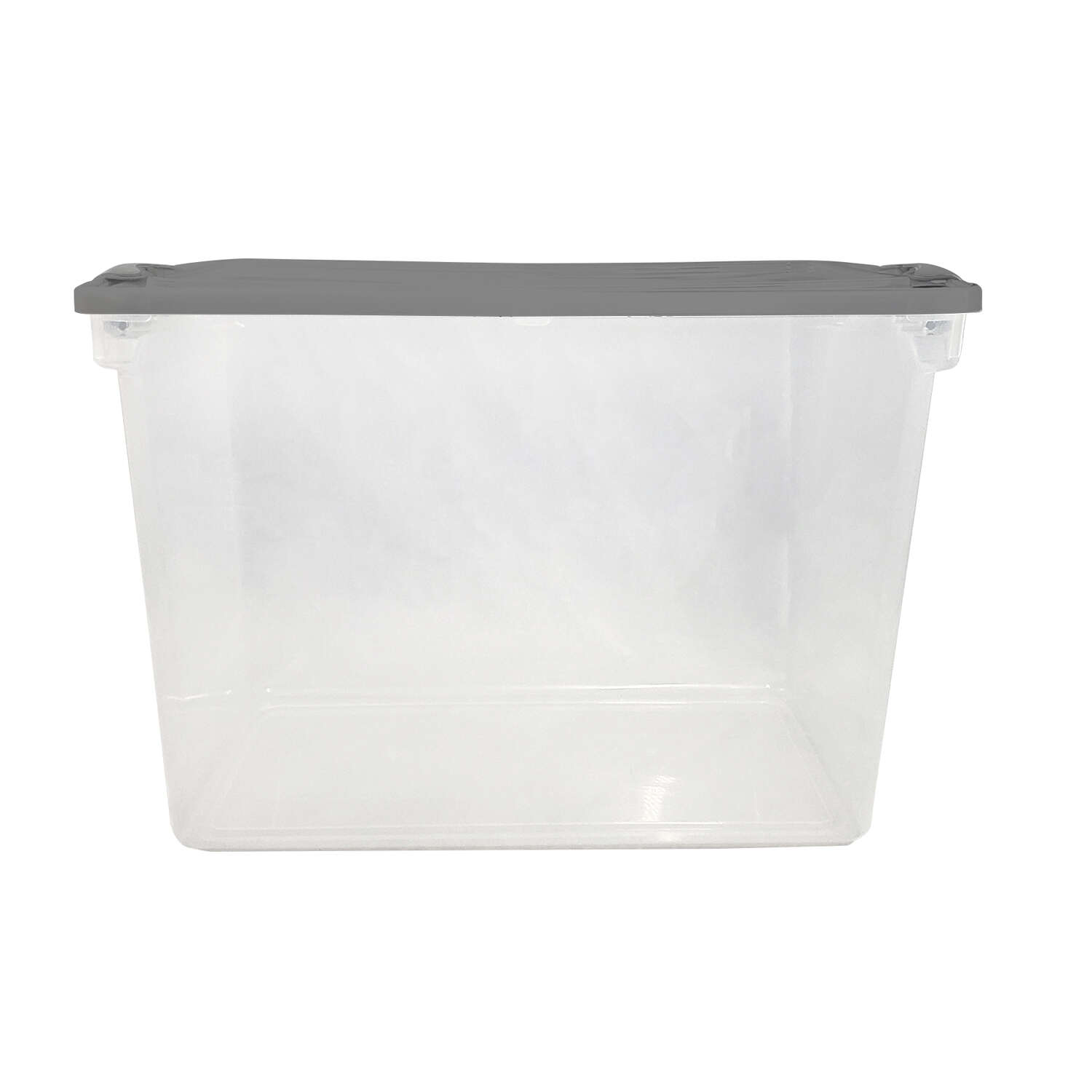 Homz Latching 112 qt Black/Clear Storage Tote 18.25 in. H X 16 in. W X 28.75 in. D Stackable