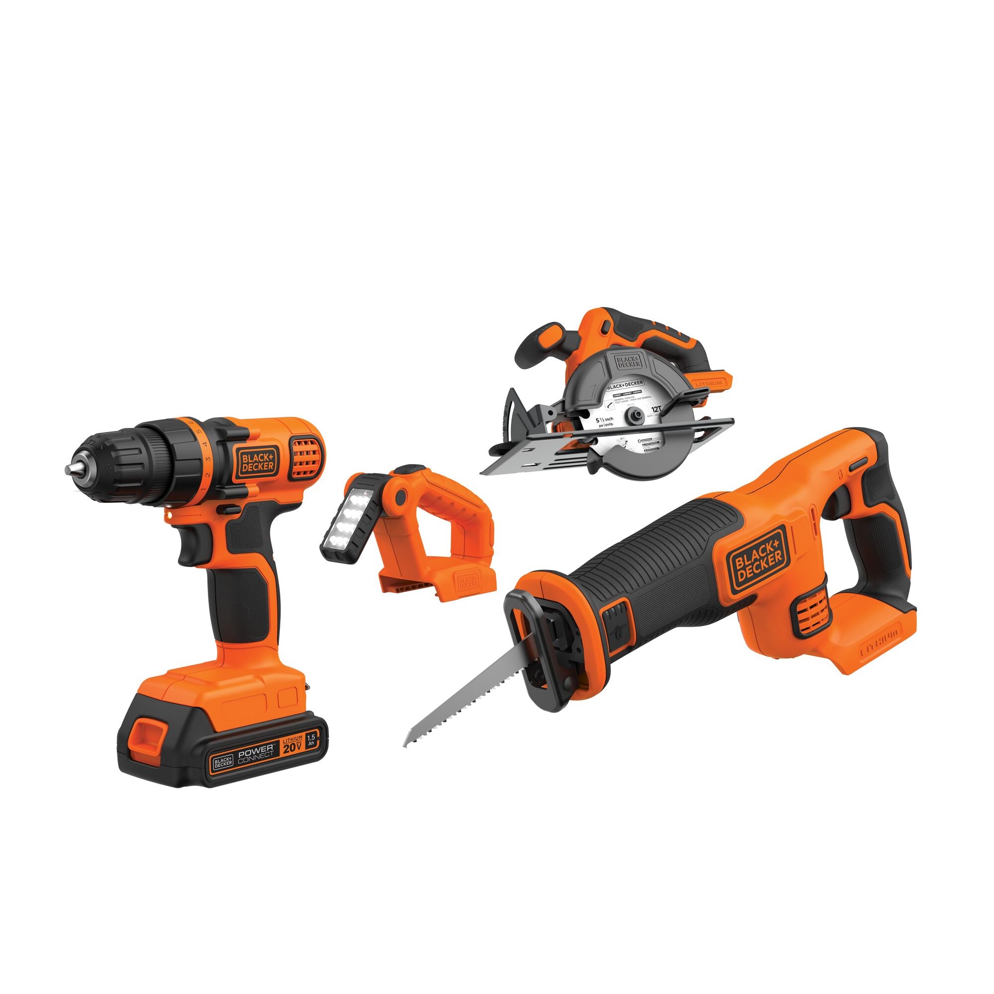 20V MAX* Power Tool Combo Kit, 4-Tool Cordless Power Tool Set with 2 Batteries and Charger