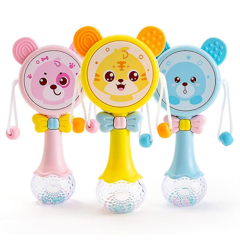 Baby Music Flashing Teether Rattle Toys Rabbit Hand Bells Mobile Infant Pacifier Weep Tear Newborn Early Educational Toys 0-12m