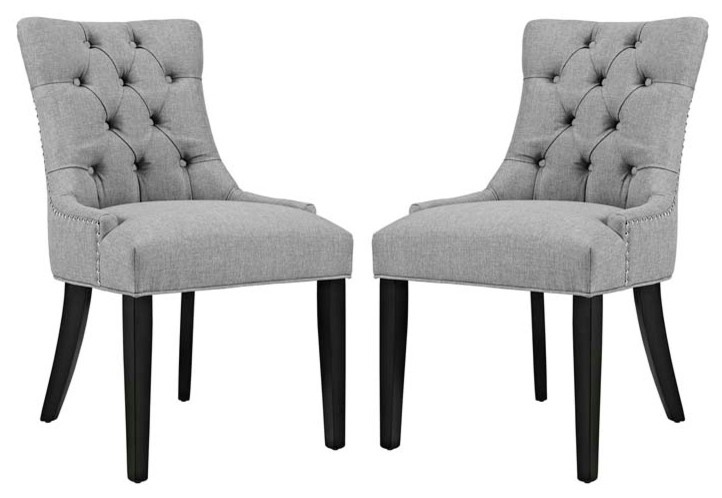 Regent Parsons Dining Side Chairs Upholstered Fabric Set of 2   Transitional   Dining Chairs   by PARMA HOME  Houzz