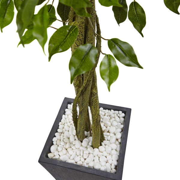 Nearly Natural Grey 6.5foot Ficus Tree Indoor or Outdoor Planter