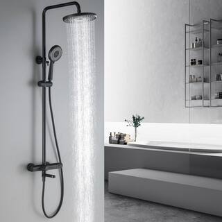 Tomfaucet 3-Spray Multi-Function Wall Bar Shower Kit with Tub Faucet in Matte Black TFB1161MB