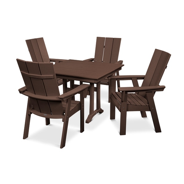 POLYWOOD Modern Adirondack 5Piece Farmhouse Dining Set