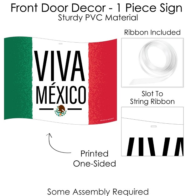 Big Dot Of Happiness Viva Mexico Hanging Porch Mexican Independence Day Party Outdoor Decorations Front Door Decor 1 Piece Sign