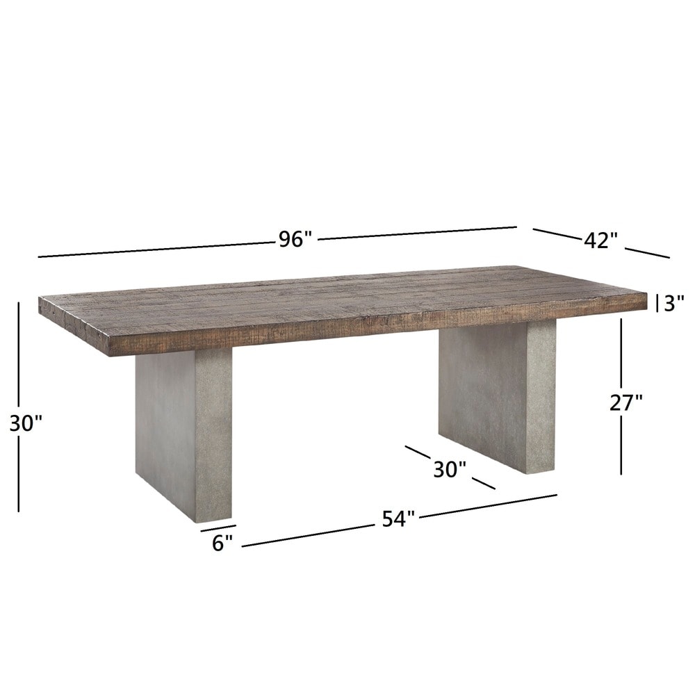 Blake Reclaimed Wood and Concrete Dining Table by iNSPIRE Q Artisan   Brown