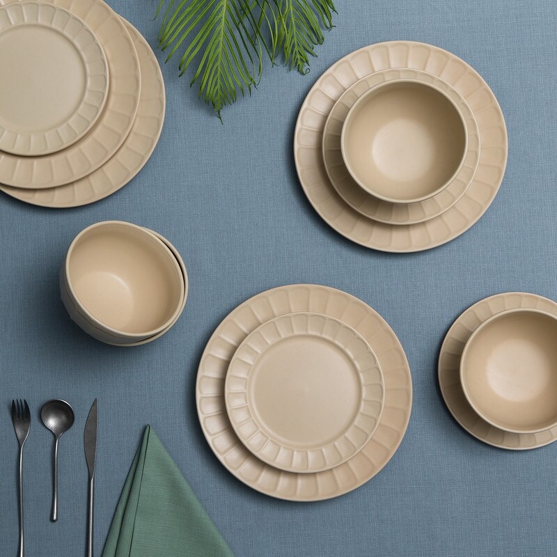 Prima Parchment 12Pc Set Dinnerware