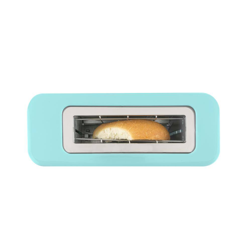 Nostalgia 500 W MyMini Single Slice Aqua Toaster with Wide Slot NMSST1AQ