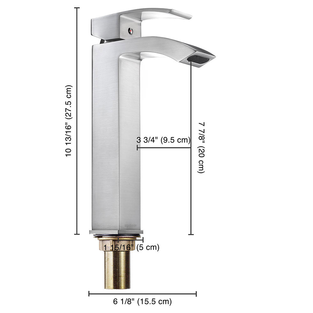 Aquaterior Bathroom Vessel Faucet Square Cold & Hot 11