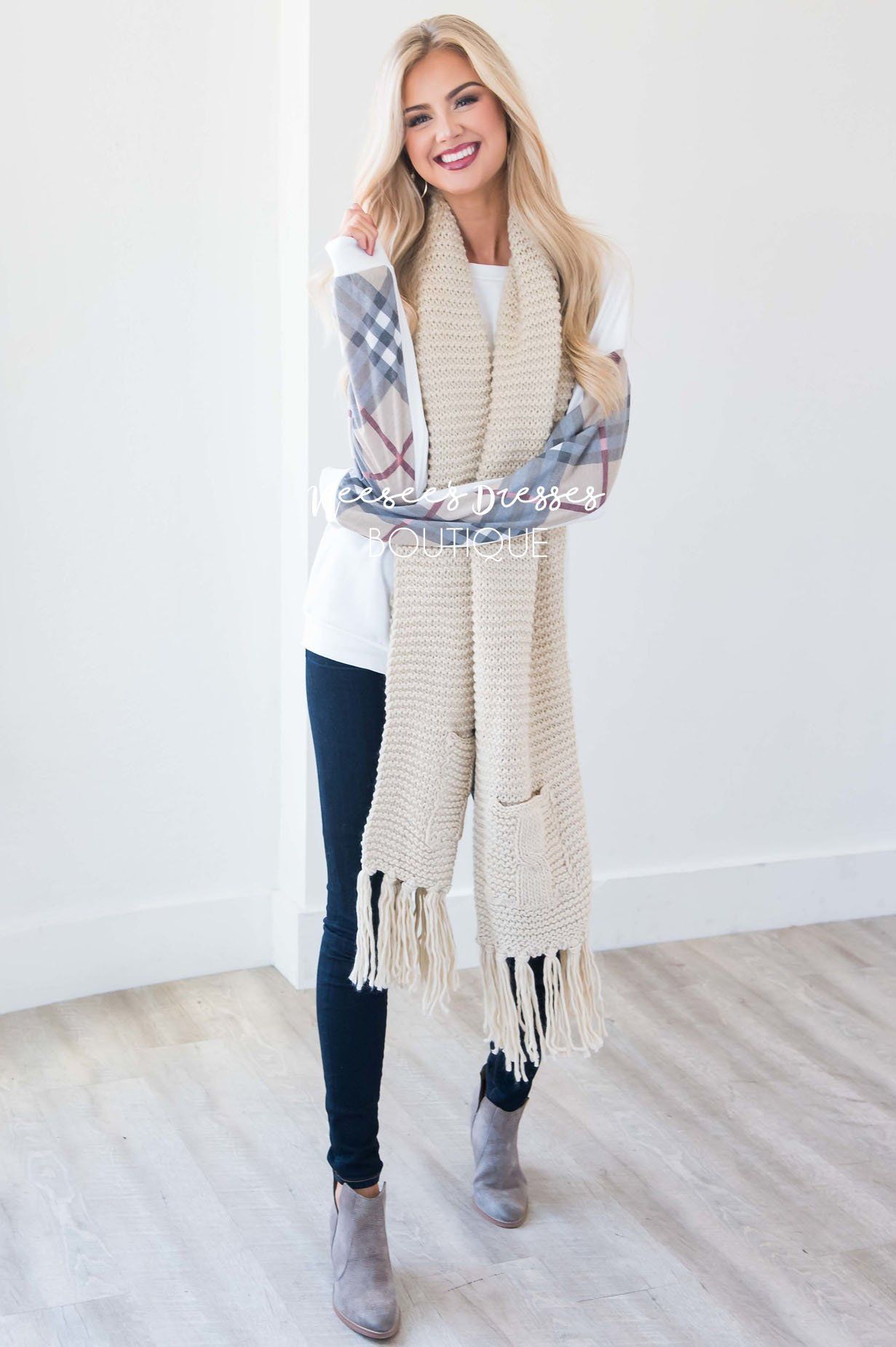 Fireside Flair Plaid Sleeve Sweater