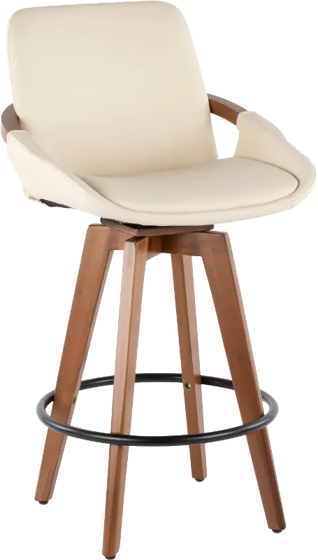 Cosmo Cream and Brown Counter Height Stool