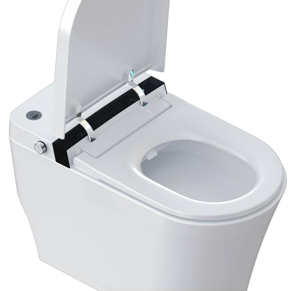 Tatayosi 1-Piece 3.8L1 GPF Single Flush Smart Toilet in White Seat Included with Auto-Flush Warm Water Air Drying Function J-H-W156668043