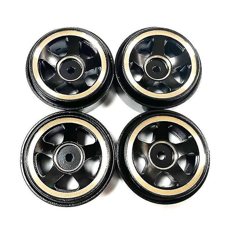 4pcs Brass Beadlock Wheel Rims And Tire Set For 1/18 Scale Fms Cruiser Land Cruiser Rc Car Upgrades