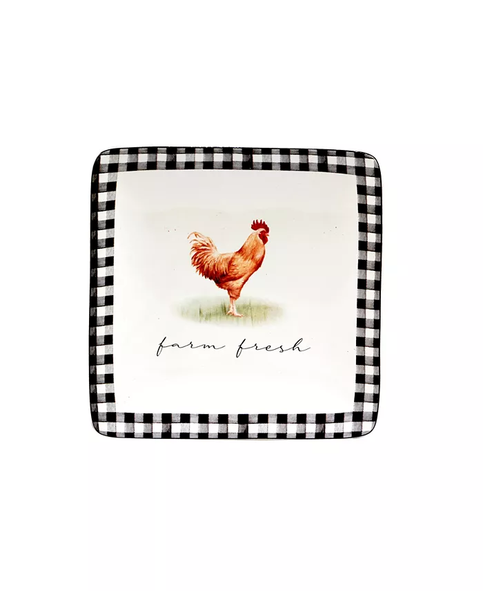 Certified International On The Farm Canape Plates Set of 4