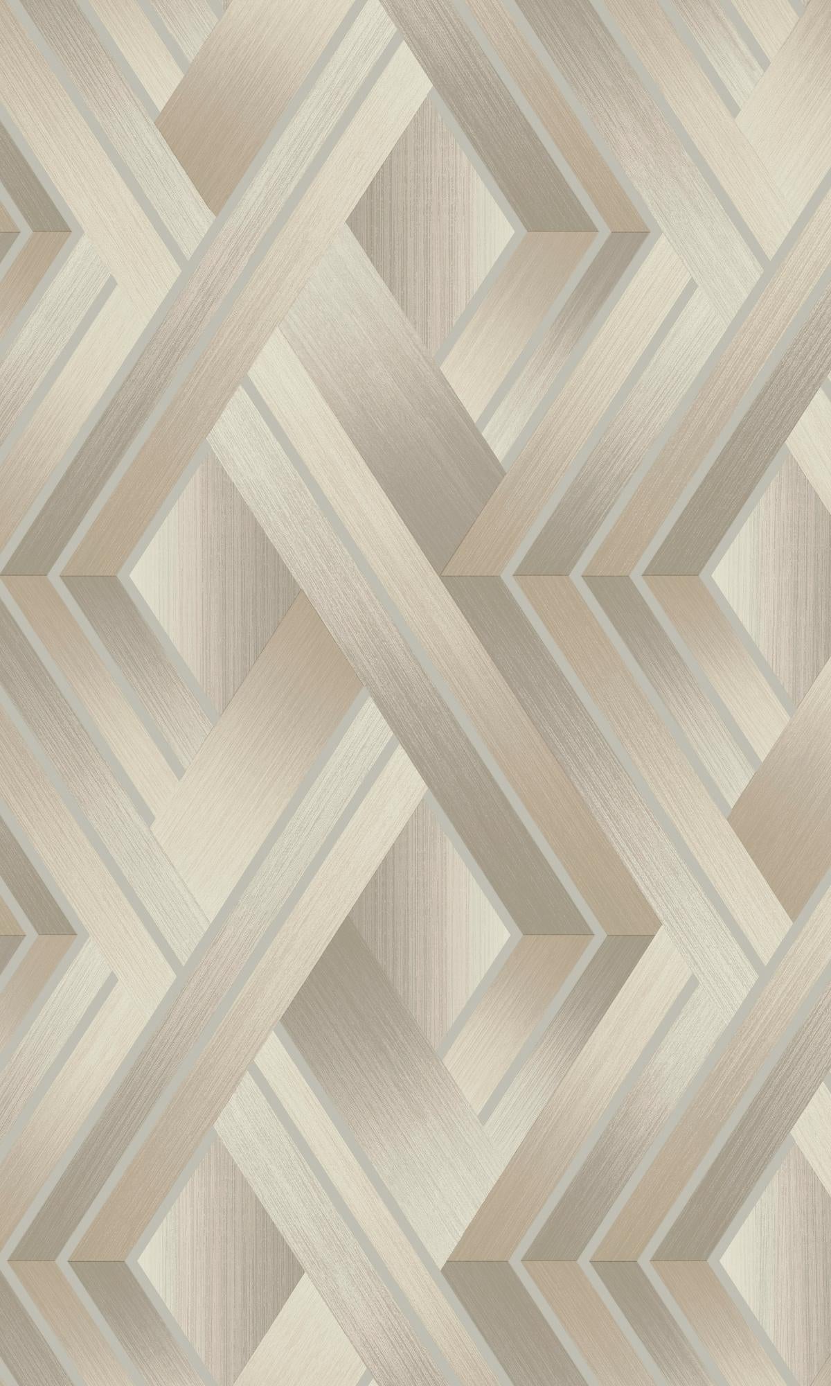 Sample Taupe & Grey Soft Vignette Geometric Stripes Wallpaper