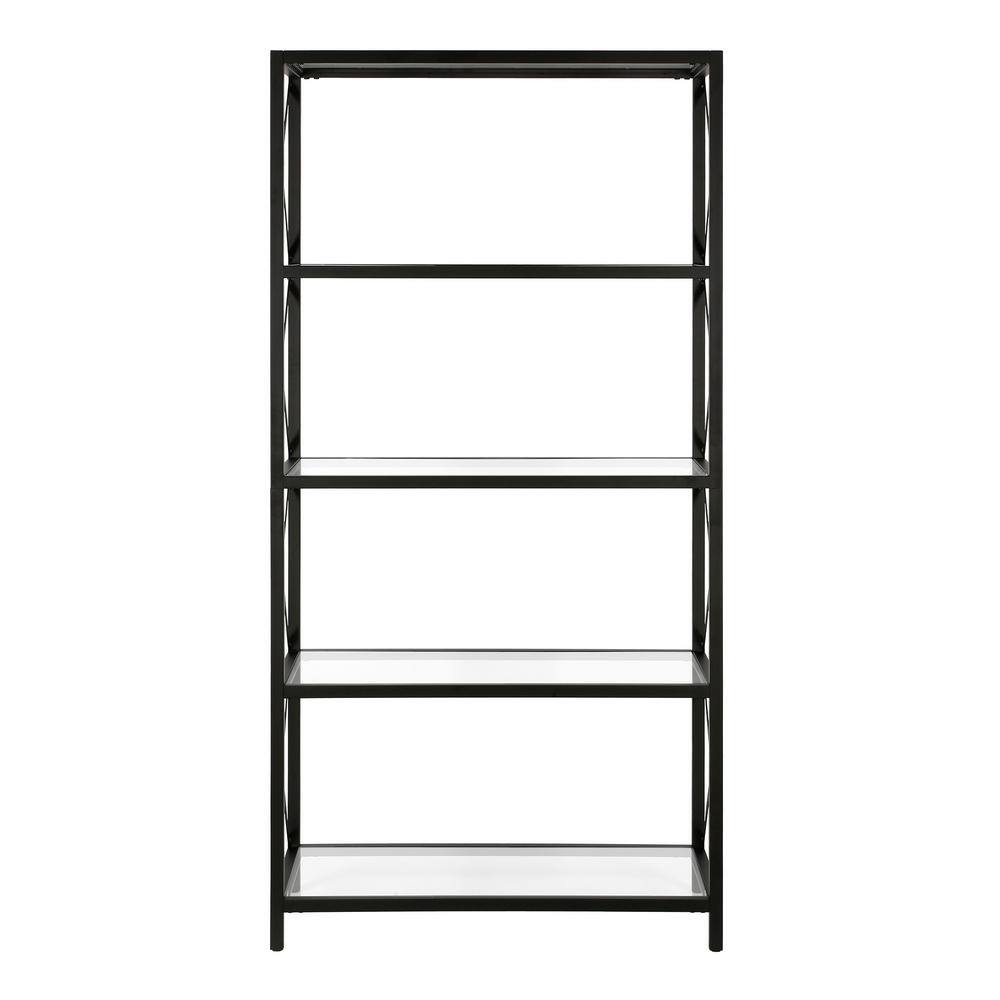 MeyerCross Celine 66 in. Blackened Bronze Metal 4-Shelf Bookcase BK0448