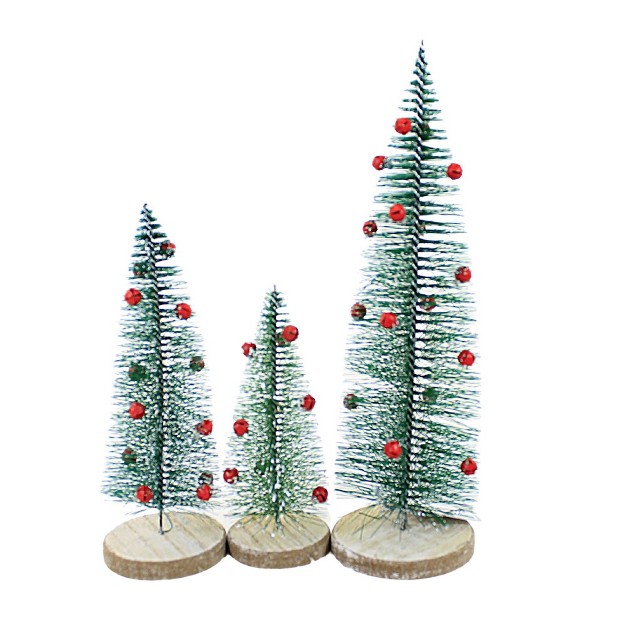 Christmas Green Bristle Trees Option 2 Decorative Figurines