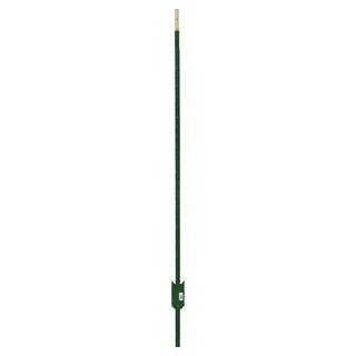 Everbilt 1-34 in. x 3-12 in. x 6 ft. Green Steel Fence T-Post with Anchor Plate 901176EB