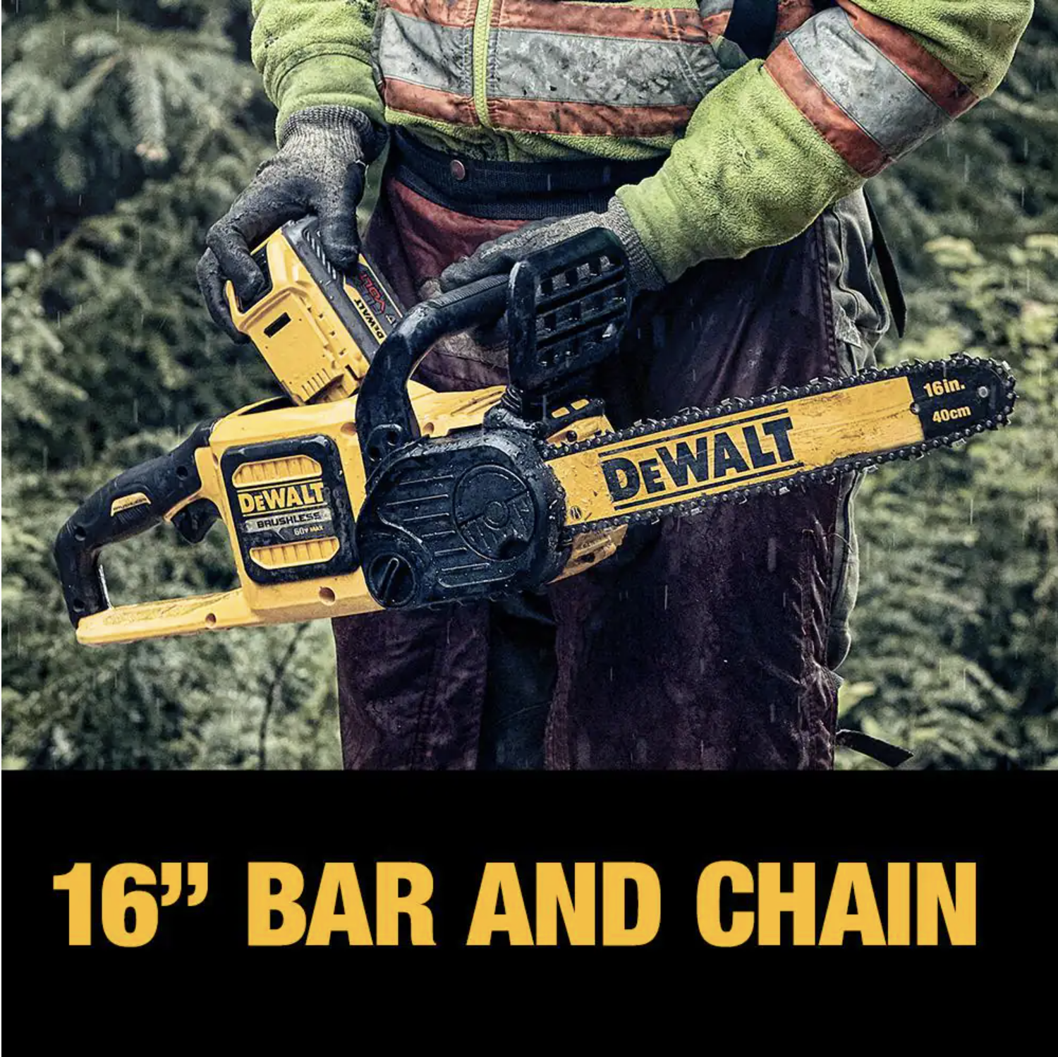 Dewalt 60V MAX 16in. Brushless Cordless Battery Powered Chainsaw Kit with (1) FLEXVOLT 2Ah Battery and Charger (DCCS670T1)