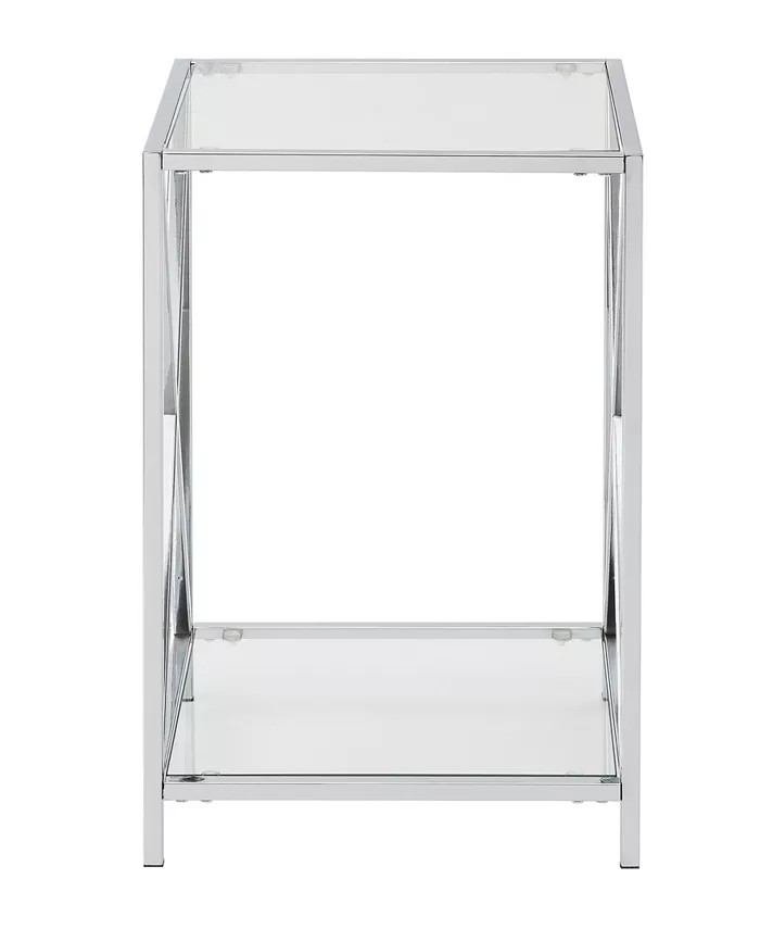 Convenience Concepts Oxford Chrome End Table with Shelf