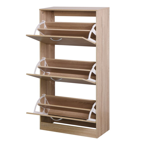 3 Drawer Shoe Storage Cabinet  3 Tier Wood Shoe Ra...