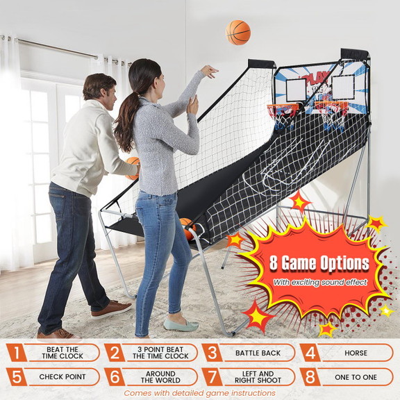 Costway 75319482 Foldable Dual Shot Basketball Arc...