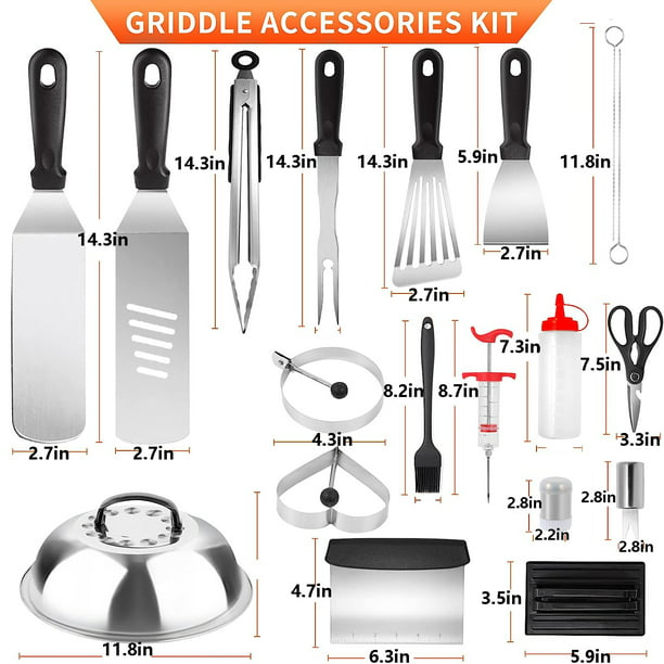 BBQ Tools Set .Griddle Accessories Set, 45pcs Outdoor Barbecue Tools, for Blackstone Griddle Utensils and Camp Chef Stainless Cooking Accessories Tools Kit, Set with Spatula, BBQ Tongs, Egg Ring