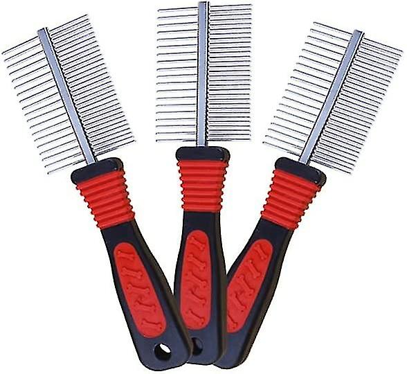 Dog Ging Comb 3 Pack， Double Sided H Removal Brush For Cats And Dogs， Metal Brush， Smoothing Brush For Short And Hed Dogs