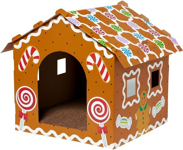 Frisco Holiday Gingerbread House Cardboard Cat House Cat Toy