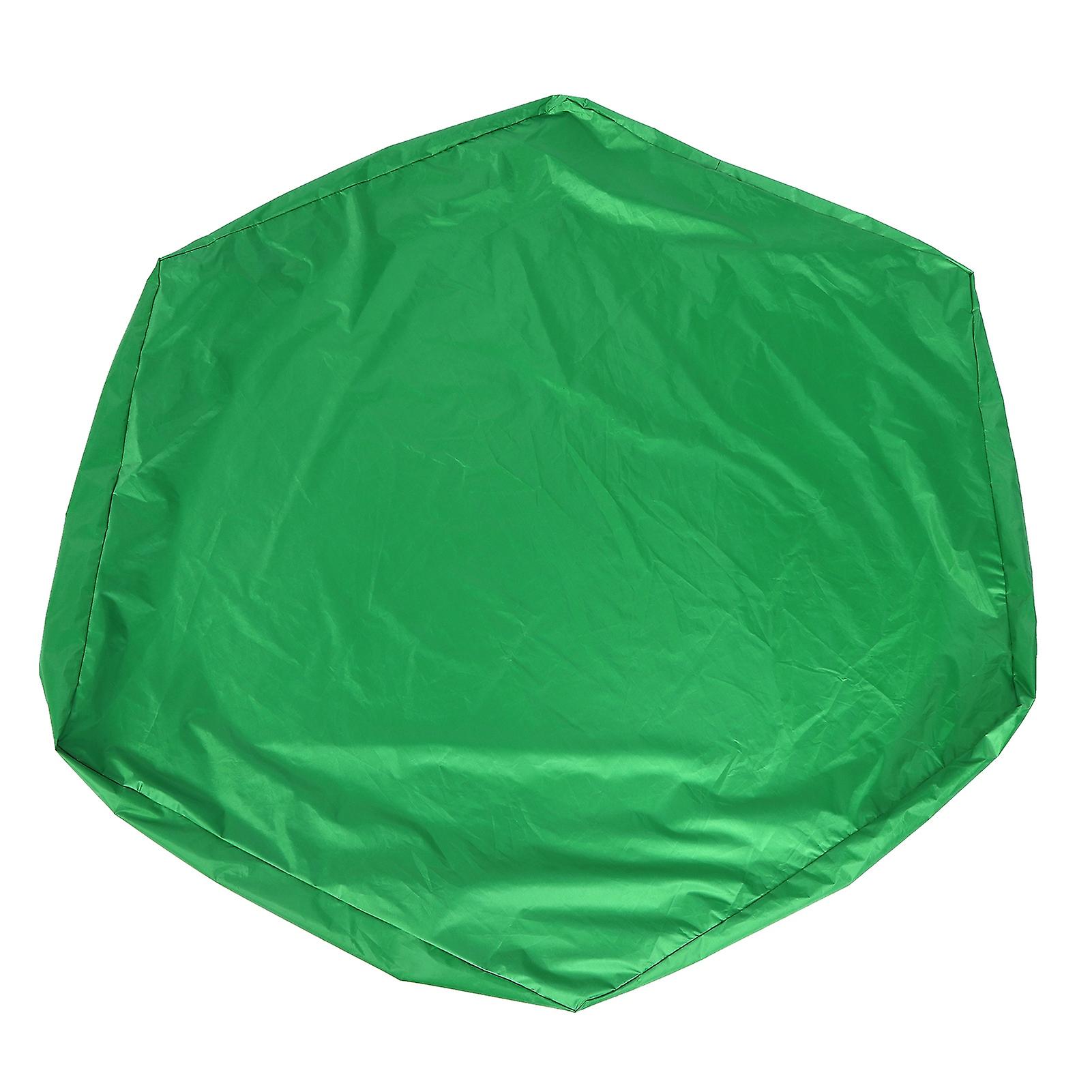 Waterproof Hexagonal Children Sand Pit Cover Protector Garden Bathing Pool Sun Shadegreen 140x110x20cm