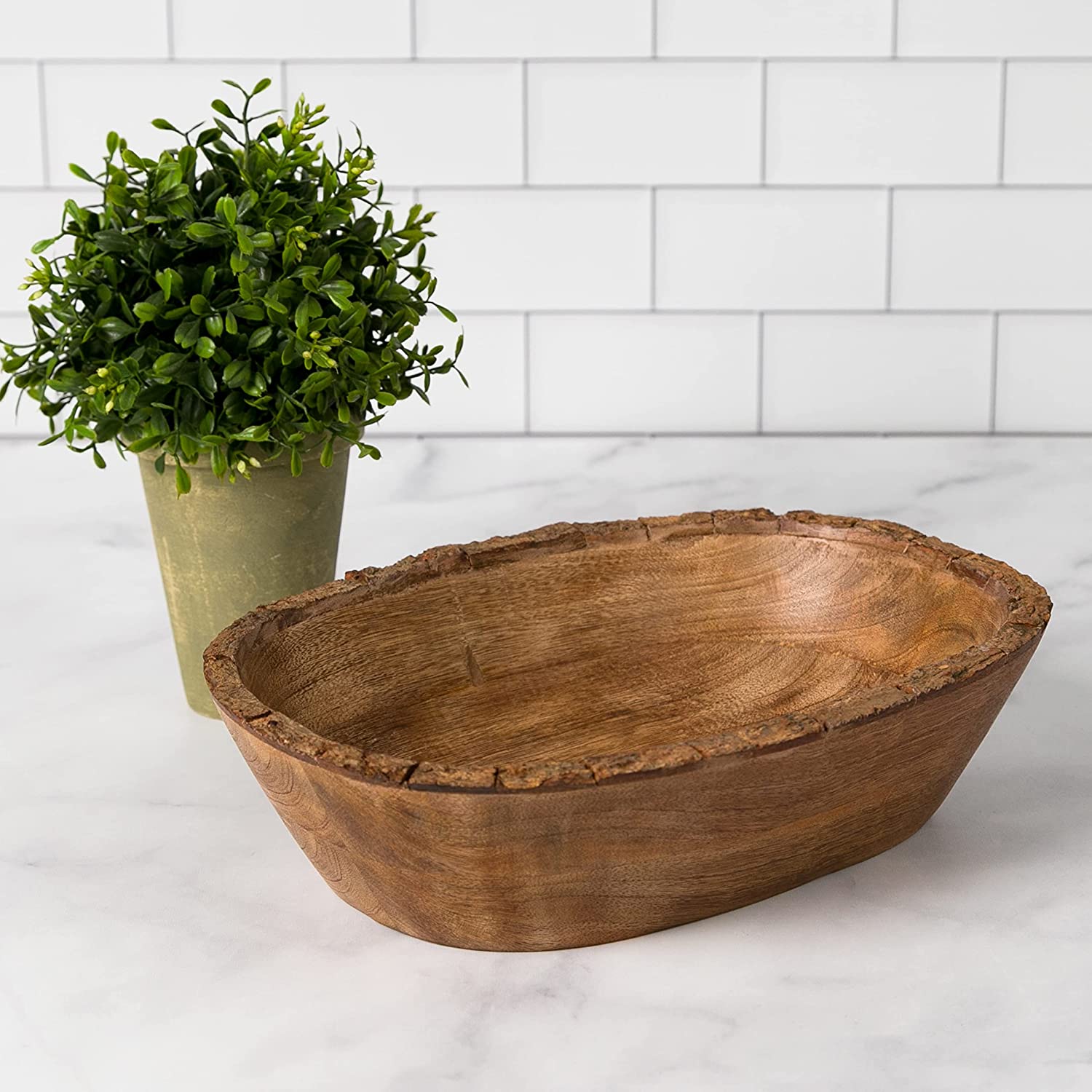 Heritage Lace Artisan Wood 10X6.5X2.75 Bowl