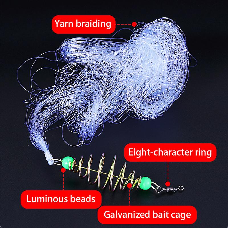 Born Pretty 11 Size Fishing Net Trap Mesh Luminous Bead Netting Sea Fish Net Tackle Design Copper Shoal Cast Gill Feeder Fishing Trap