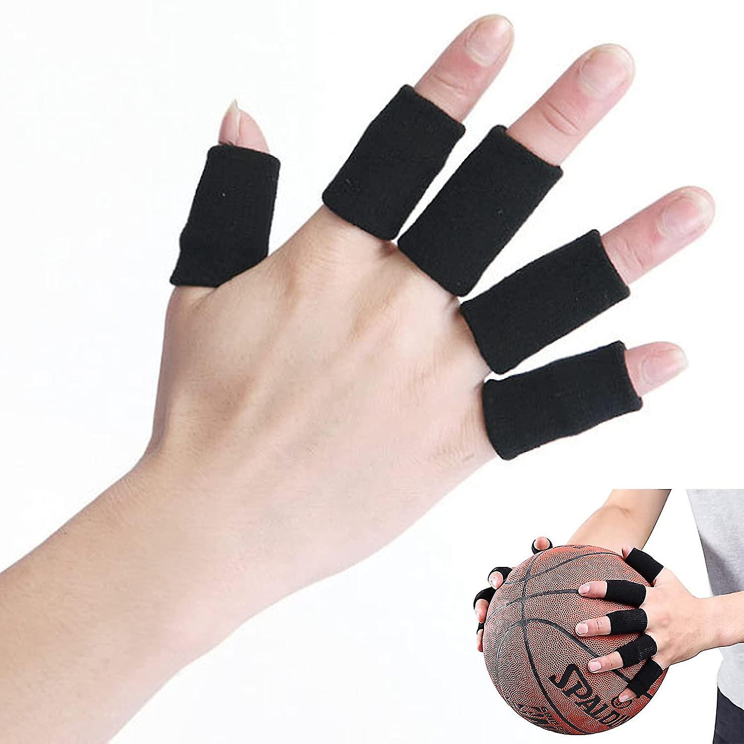 10 Finger Sleeves， Thumb Splint Support Elastic Finger Support Pain Relief Compression Protector