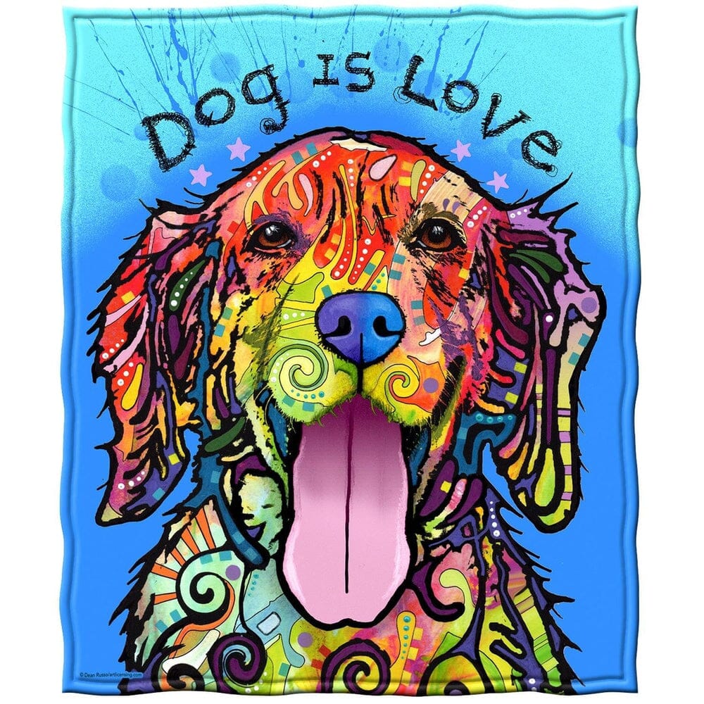 Dog is Love Super Soft Plush Fleece Throw Blanket by Dean Russo