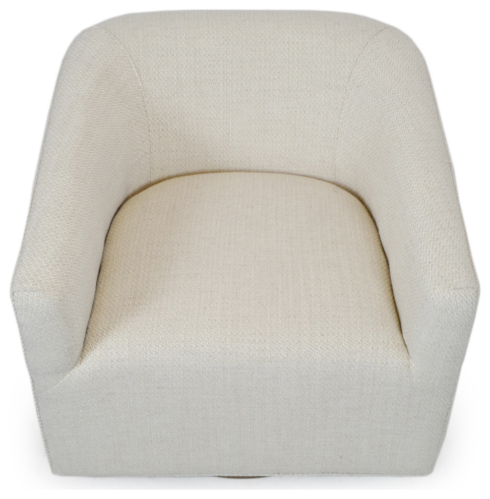 Ivory Tweed Swivel U Arm Chair   Transitional   Armchairs And Accent Chairs   by Design Mix Furniture  Houzz