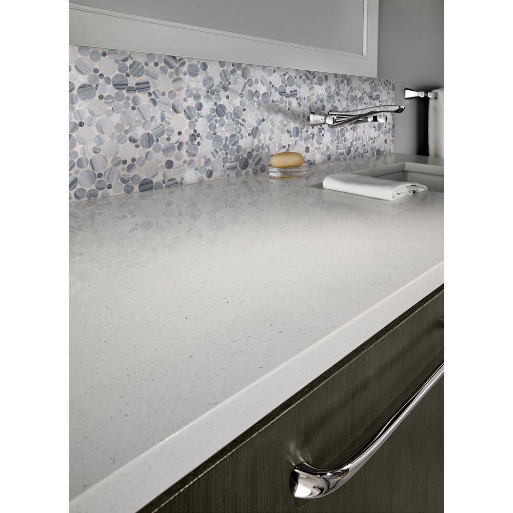 MSI Alaska Gray 12 in. x 12 in. Polished Marble Floor and Wall Mosaic Tile (1 sq. ft.Each) SMOT-PEB-ALGRY