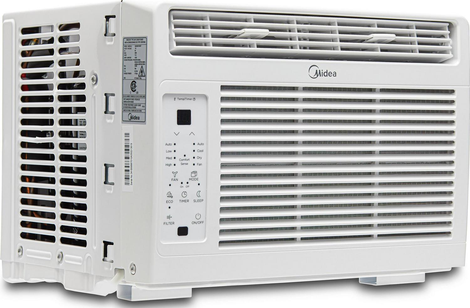 Midea 5，000 BTU 115V Window Air Conditioner with Comfort Sense Remote， White， MAW05R1WWT