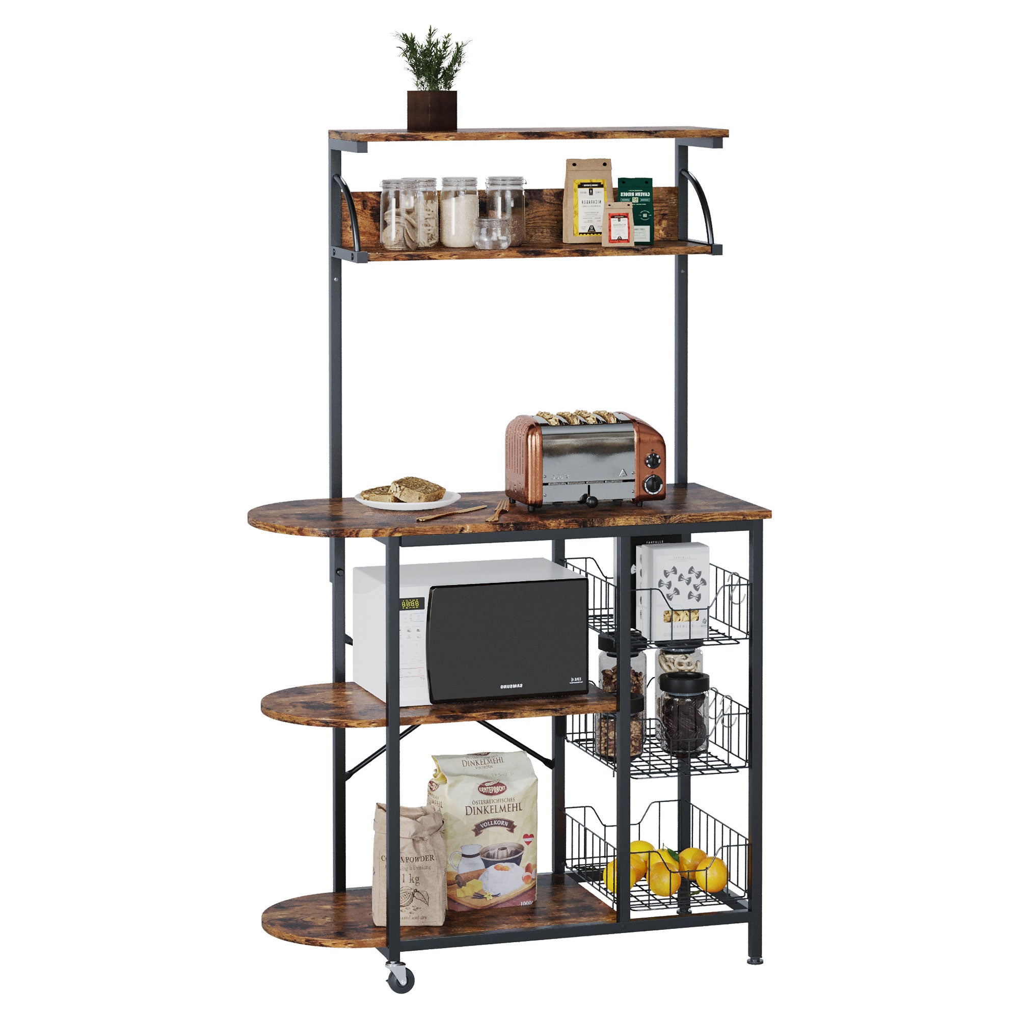 Bestier Multipurpose 4 Tier Kitchen Storage Baker's Rack/Coffee Station (Used)