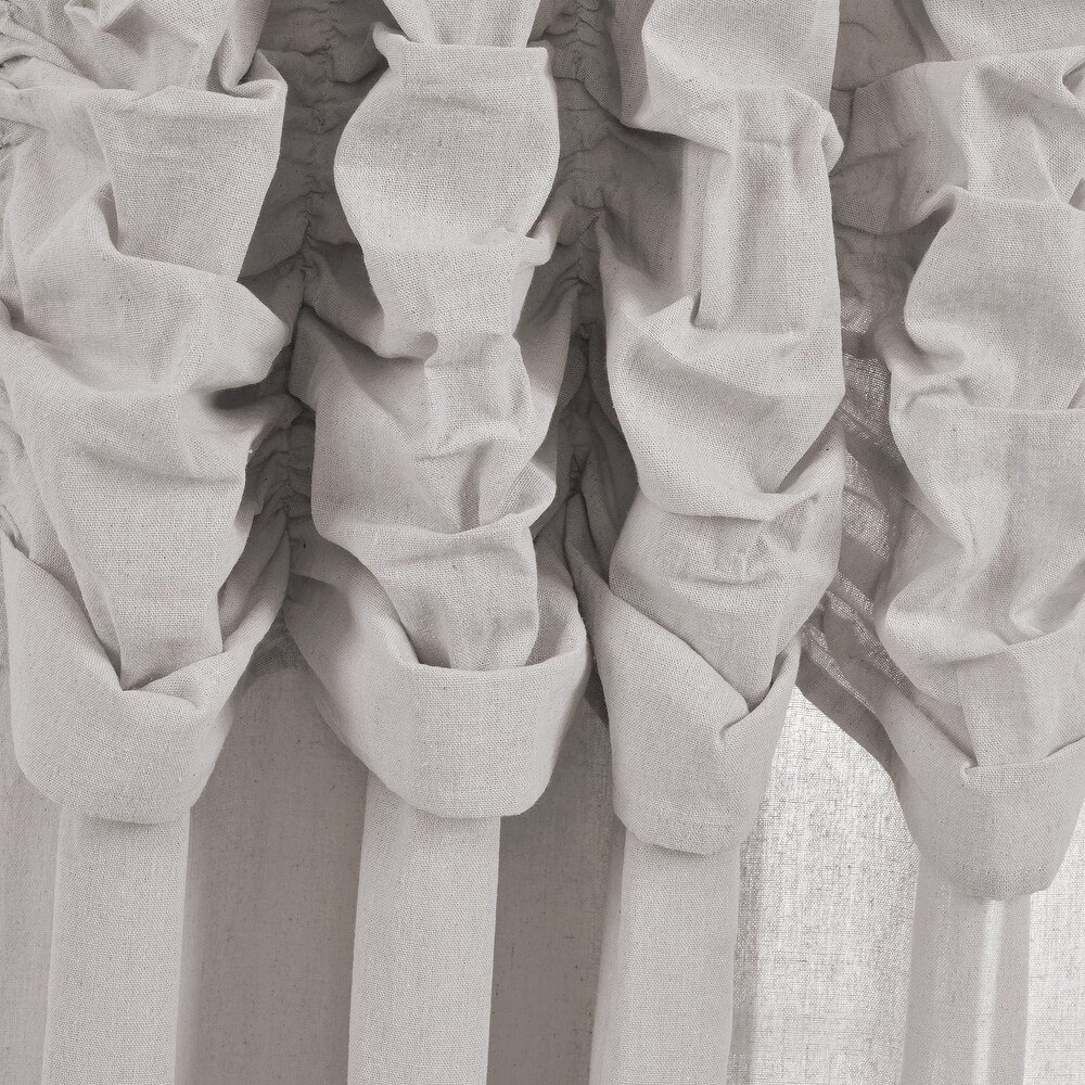 Lush Decor Ruched Waterfall Linen Window Curtain Single Panel   84\