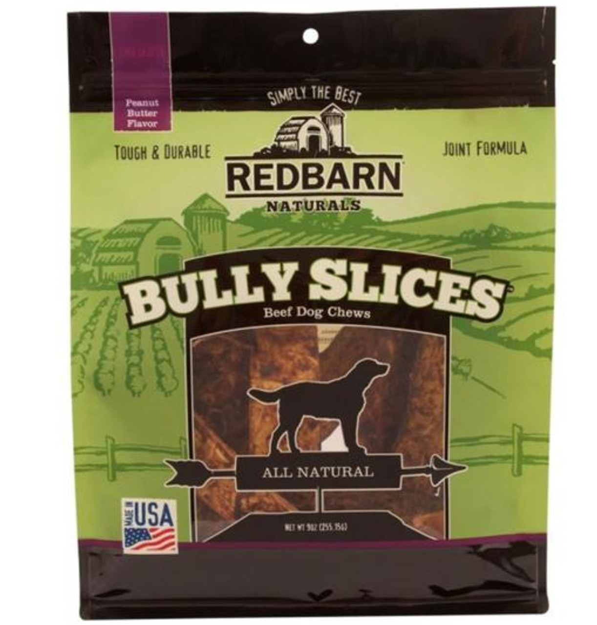 RedBarn Naturals Bully Slices Peanut Butter Flavor Beef Dog Treats 9oz