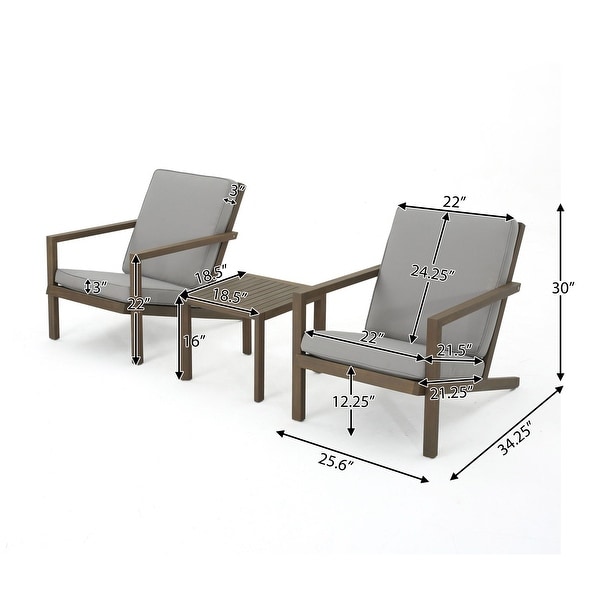 3 Piece Chat SetOutdoor Furniture with Cushions