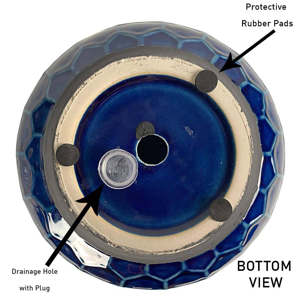 Southern Patio Honeycomb Medium 8 in. Dia 5 qt. Cobalt Blue Ceramic Indoor Pot (2-Pack) CRM-047087P2