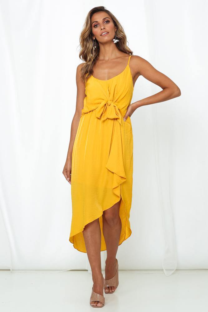 Shadow Self Midi Dress Mustard