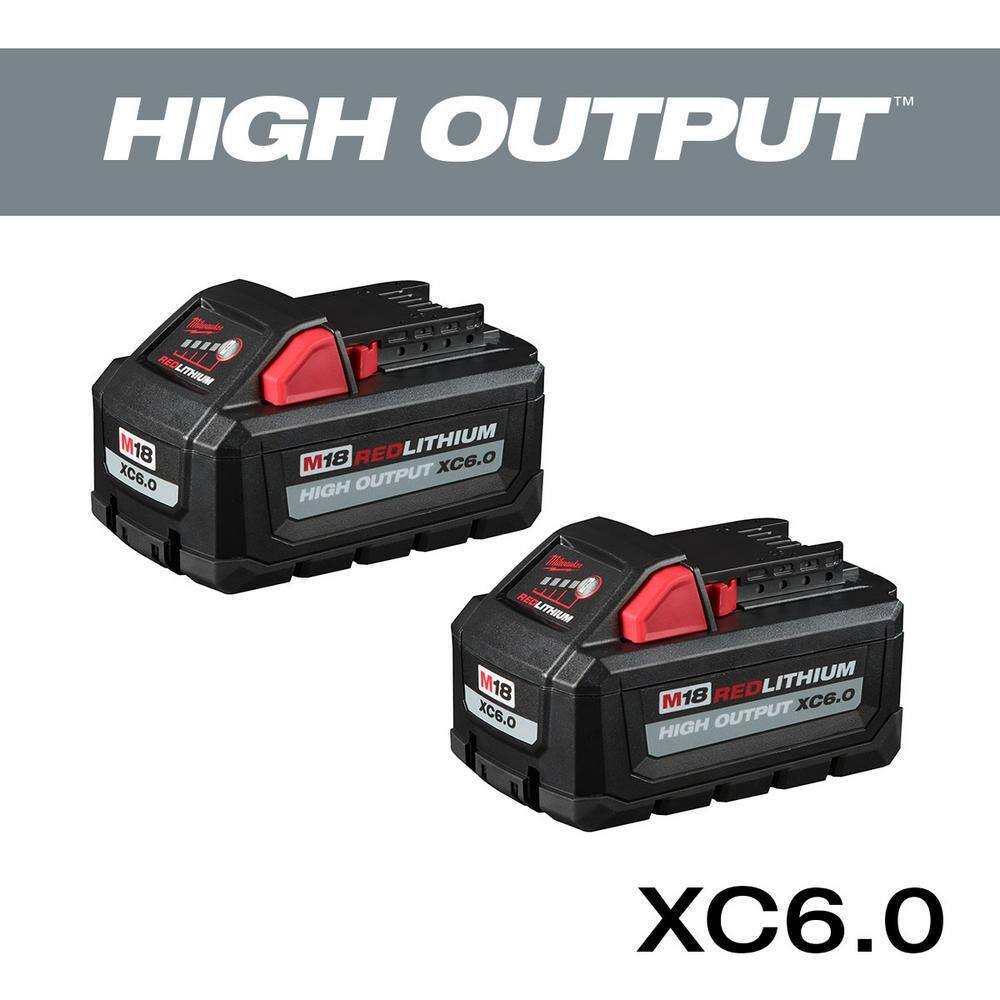 MW M18 18-Volt Lithium-Ion High Output 6.0Ah Battery Pack (6-Pack) 48-11-1862-48-11-1862