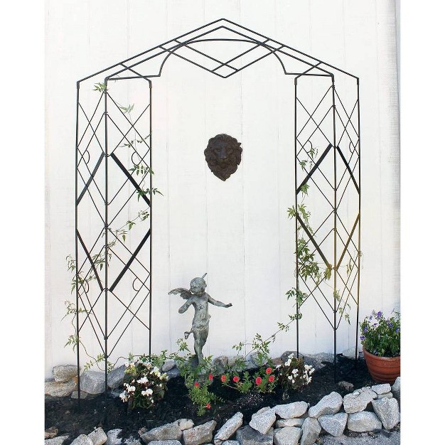 Modern Athena Decorative Iron Garden Trellis Black Powder Coat Finish