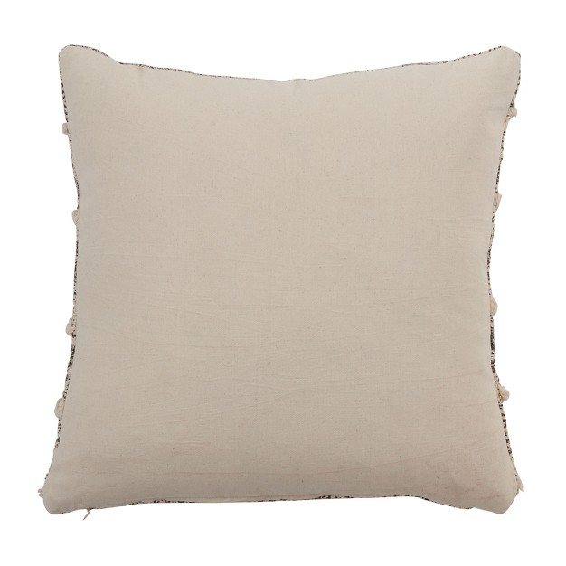 Saro Lifestyle Block Print Design Tufted Throw Pillow With Poly Filling