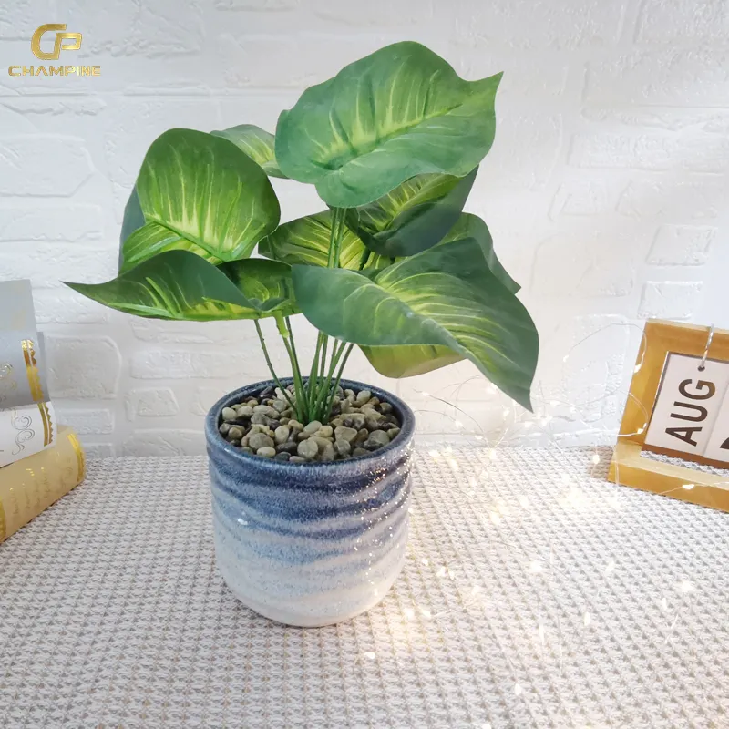 Indoor/Outdoor Decorative Artificial Greenery Plant Flower Pot  Plastic Plants for Wall and Floor Garden Supplies