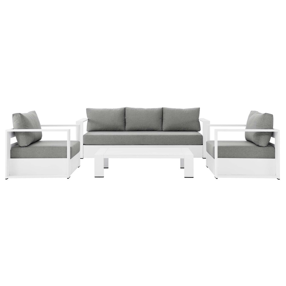 Tahoe Outdoor Aluminum 4 piece Conversation Set with Coffee Table