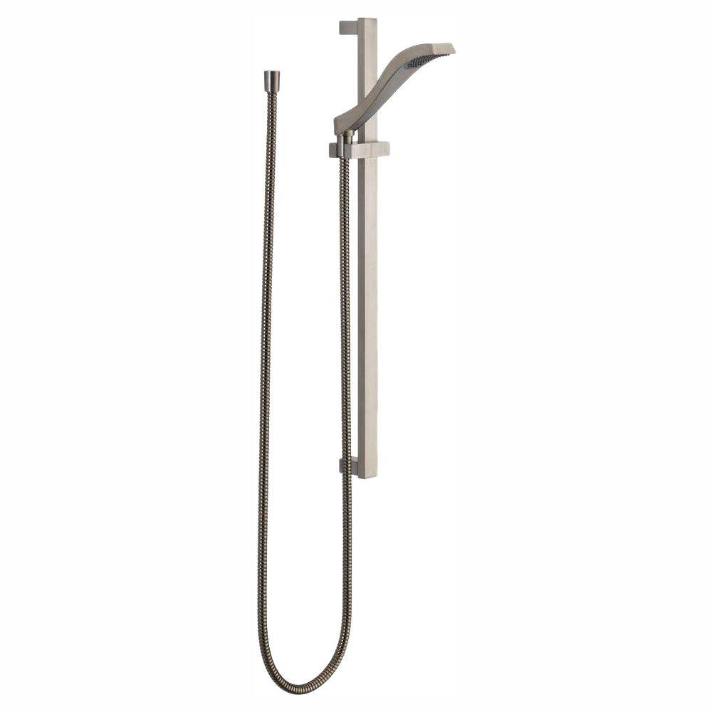 Delta Dryden 1-Spray Patterns 1.75 GPM 3.91 in. Wall Mount Handheld Shower Head in Stainless 57051-SS