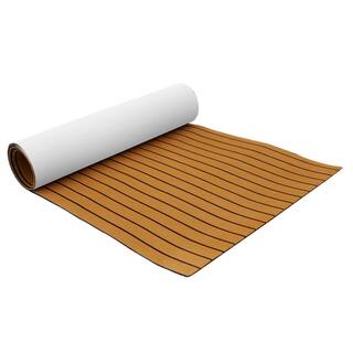 VEVOR 94.5 in. x 47 in. EVA Foam Faux Teak Non-Slippery Self-Adhesion Decking Sheet for Boat Yacht Marine Flooring 240X120X6EVAZZDB1V0